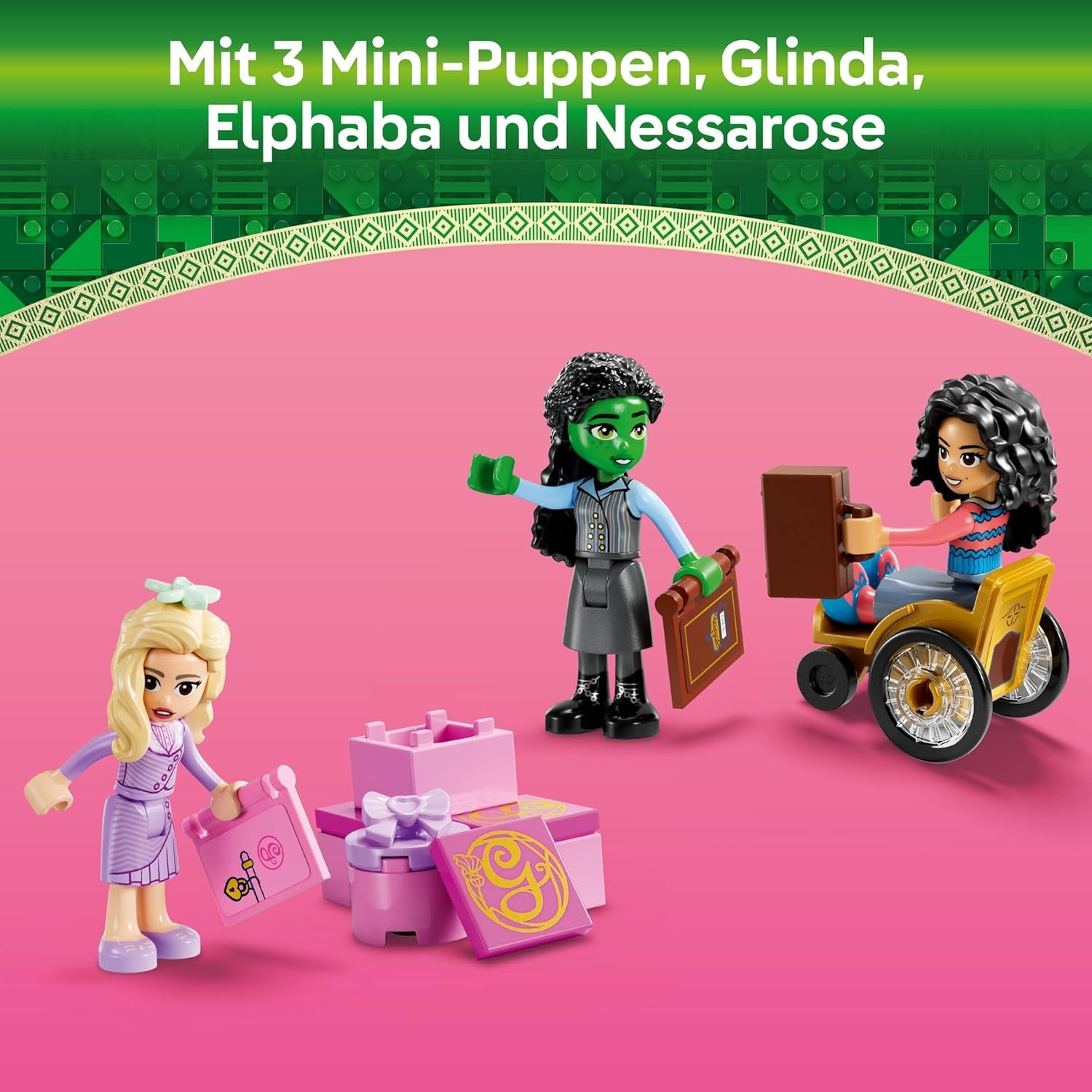 LEGO Wicked Glinda, Elphaba y Nessarose en la Universidad de Shiz Velero y 3 figuras Barco de juguete Regalo para niñas y niños a partir de 7 años Amantes de las casas de muñecas 75681 Juegos de construcción Besuche den LEGO-Store