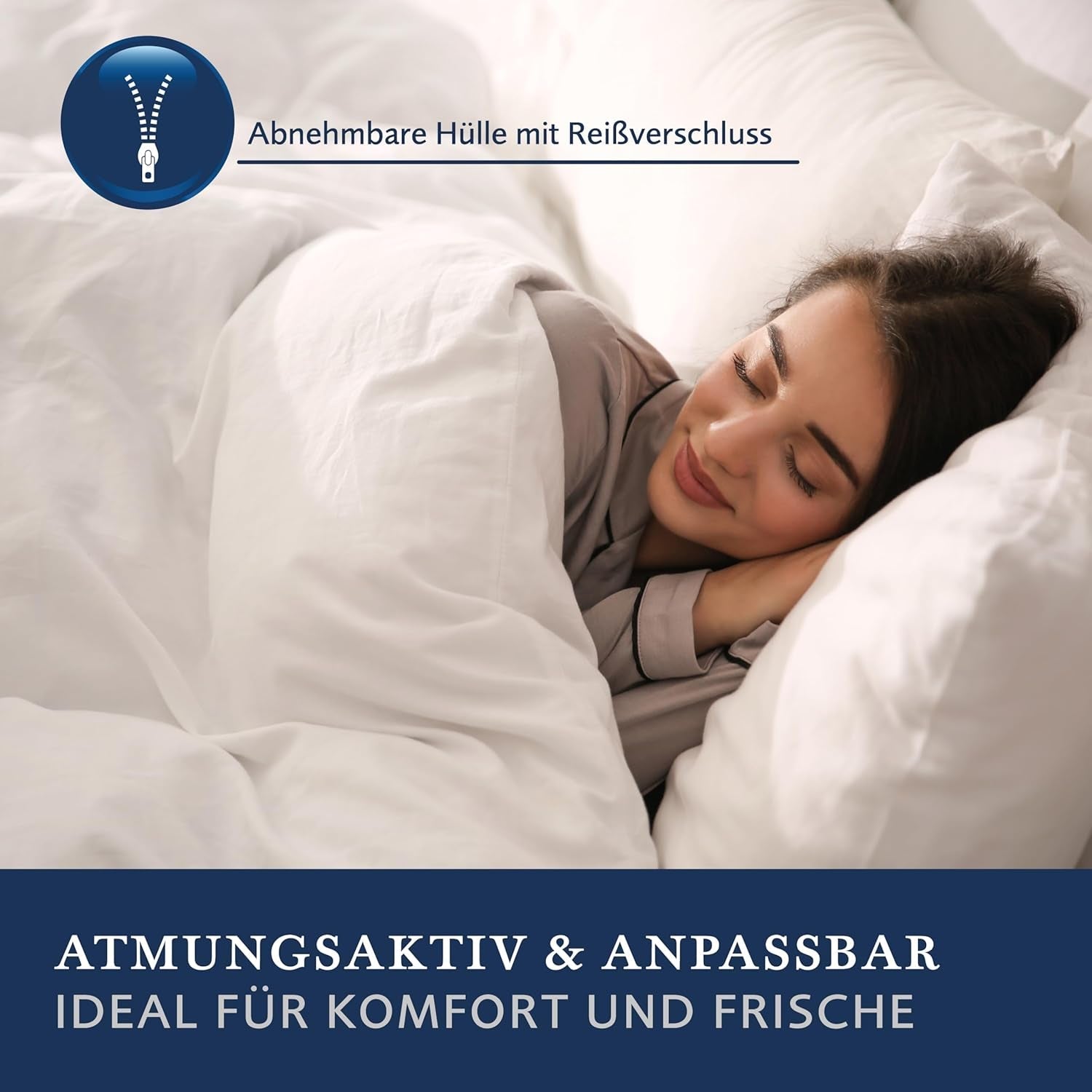 Almohada Billerbeck S20 Visco - Almohada para el cuello - Almohada 40 x 80 cm - Almohada de apoyo para el cuello con núcleo Visco High-Tech