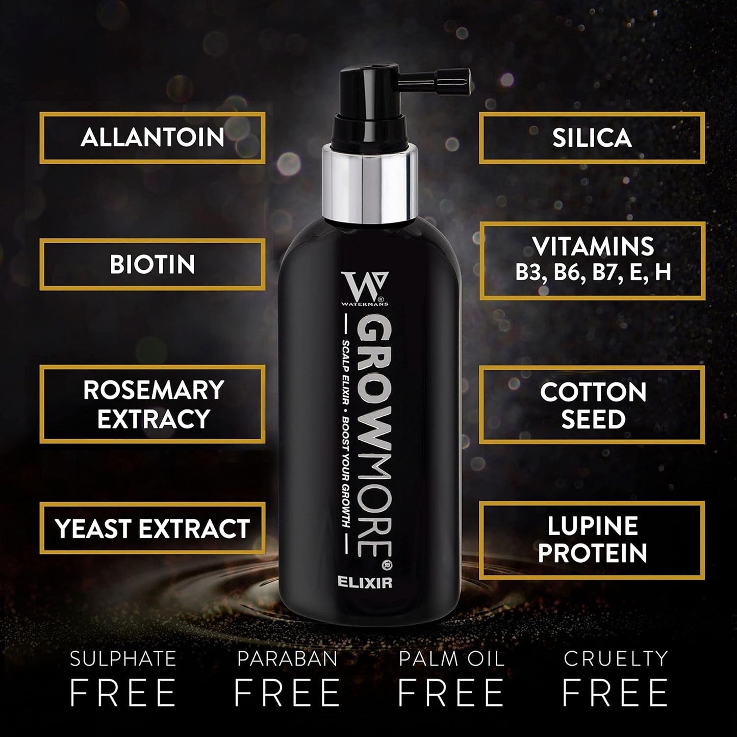 Watermans Grow More Elixir Hair Growth Serum - Fortalece las raíces del cabello - Promueve el crecimiento del cabello - Para mujeres y hombres Cuidado del cabello Naty Shop