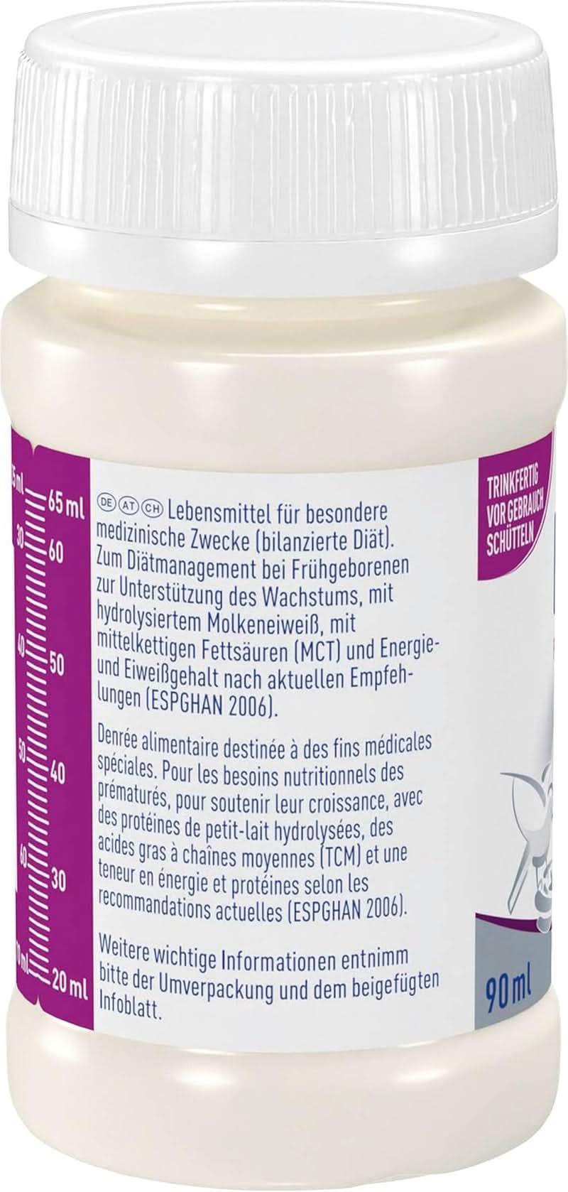 Alimento para prematuros BEBA Nivel 2, Alimento especial para prematuros y recién nacidos de bajo peso, listo para tomar, pack de 32 (32 x 90 ml) Naty Shop