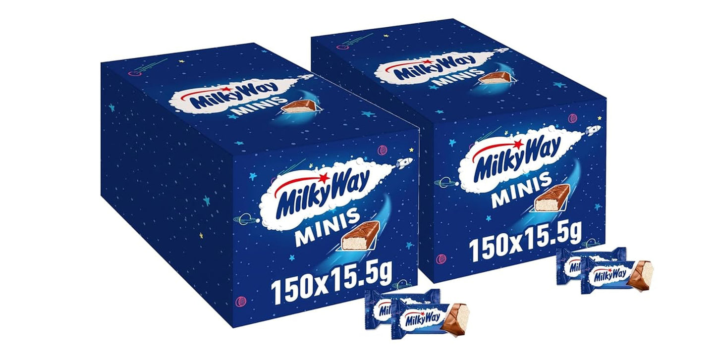 Mini barras de chocolate, paquete a granel de chocolate, crema de leche ligera, 150 x 15,5 g, 2,3 kg