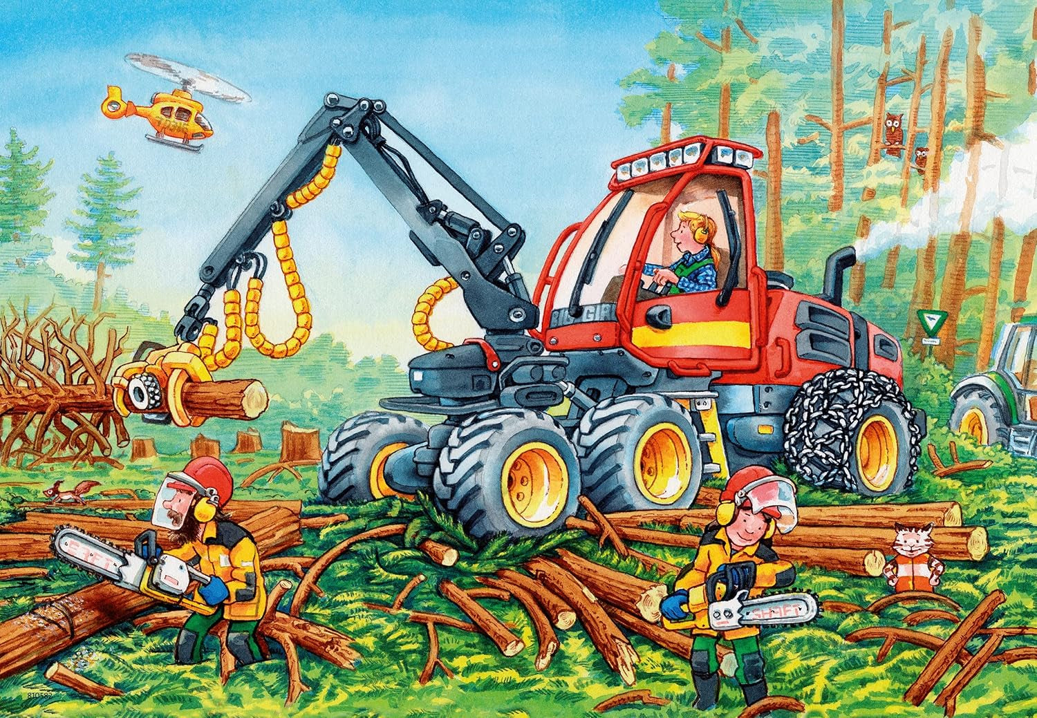 Ravensburger Puzzle para niños - 07802 Excavadora y tractor forestal - Puzzle para niños a partir de 4 años, con 2X24 piezas Puzzle Naty Shop