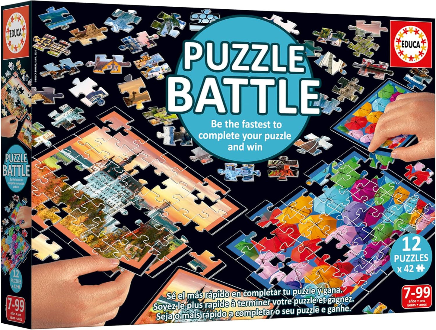 Educa - Rompecabezas de paisajes de batalla. Una auténtica batalla de piezas | Sé el primero en completar el rompecabezas para convertirte en el ganador. A partir de 7 años (20121) Puzzle Naty Shop