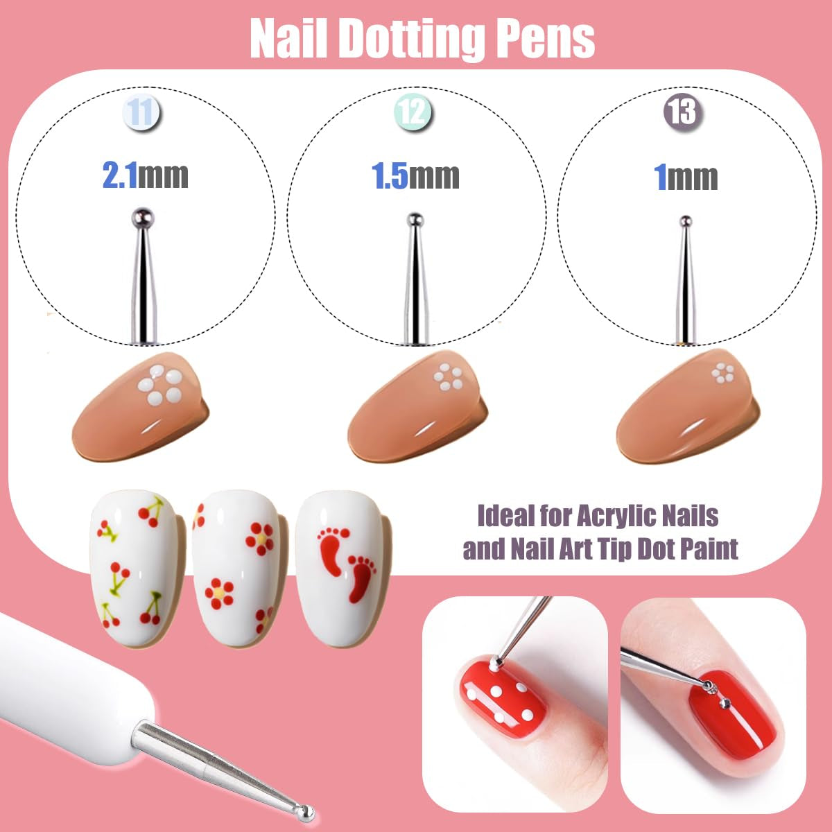 10 piezas Nail-Art-Pinsel, Nagel-Gel-Nagellack-Malpinsel, Zeichenstift, Nagel-Liner-Pinsel y Nagel-Dotting-Stift para Gel-Nagellack, bricolaje, manicura, salón de casa