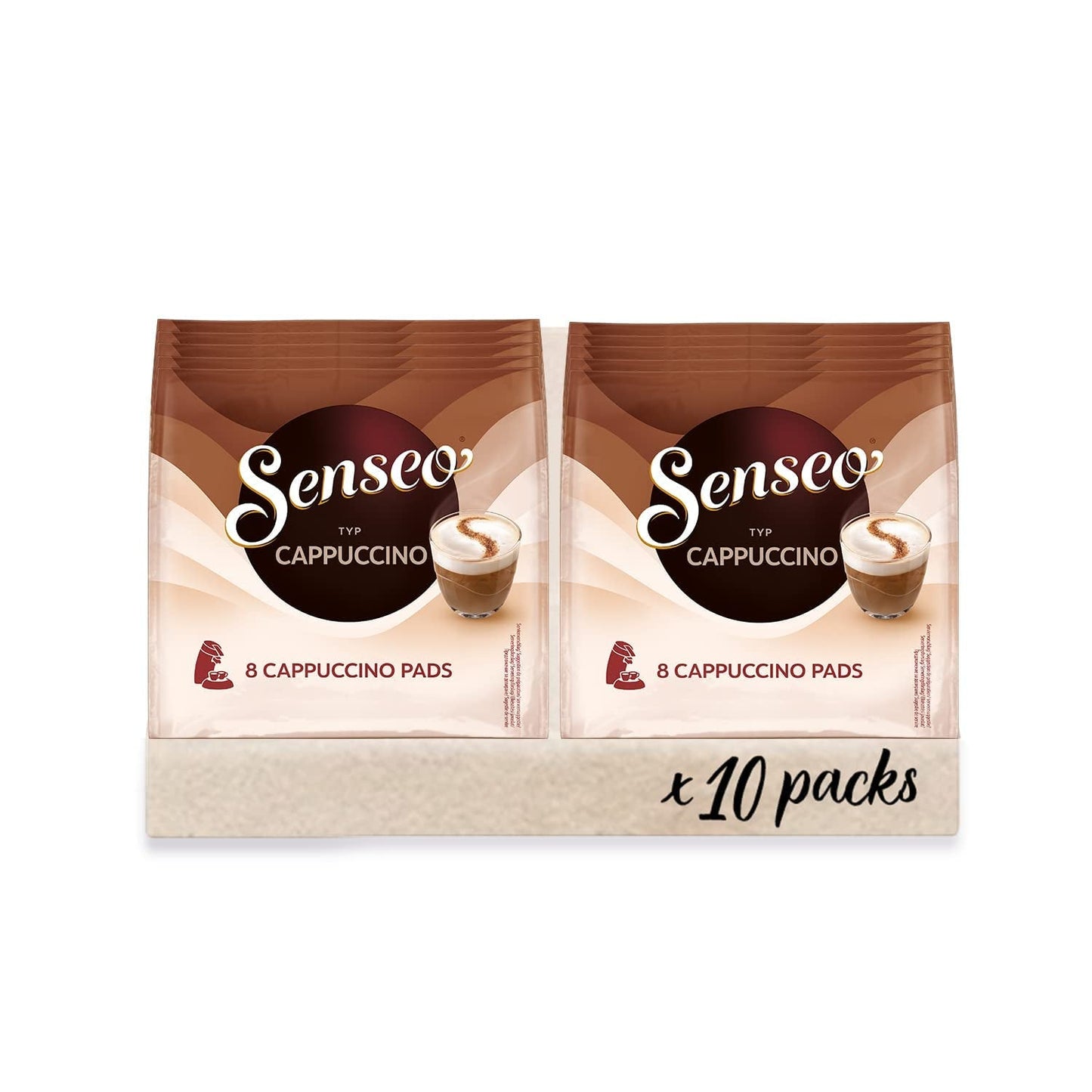 Cappuccino Pads, 10 x 8 Getränke, 80 Kaffee Pads, incluido Pad Dose