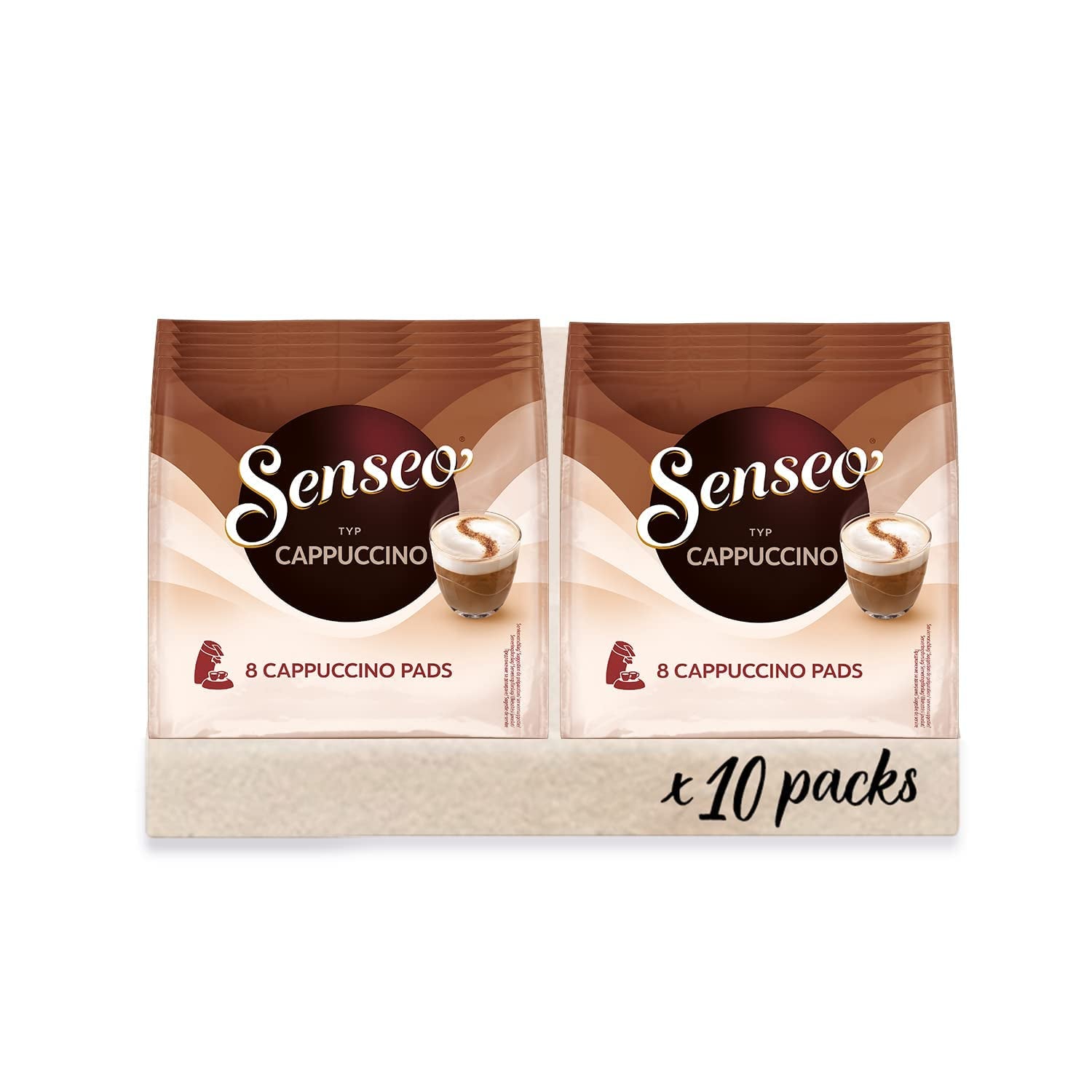 Cappuccino Pads, 10 x 8 Getränke, 80 Kaffee Pads, incluido Pad Dose