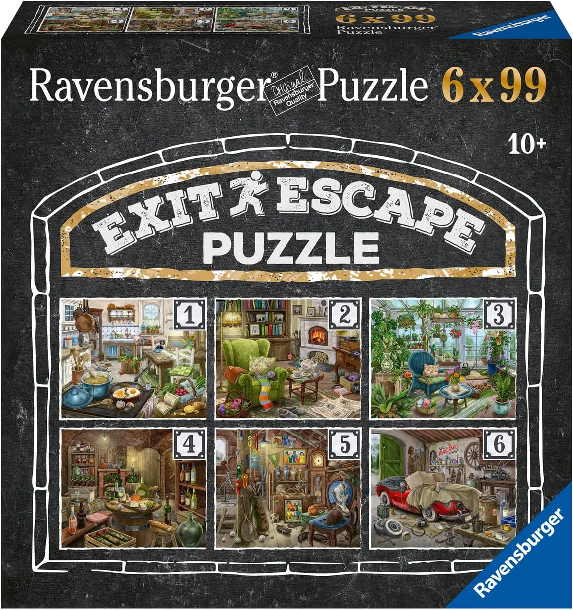 Ravensburger EXIT Puzzle - The Ghostly Manor House - Puzzle 6X de 99 piezas para adultos y niños a partir de 10 años amantes de los puzzles Puzzle Naty Shop Gothic