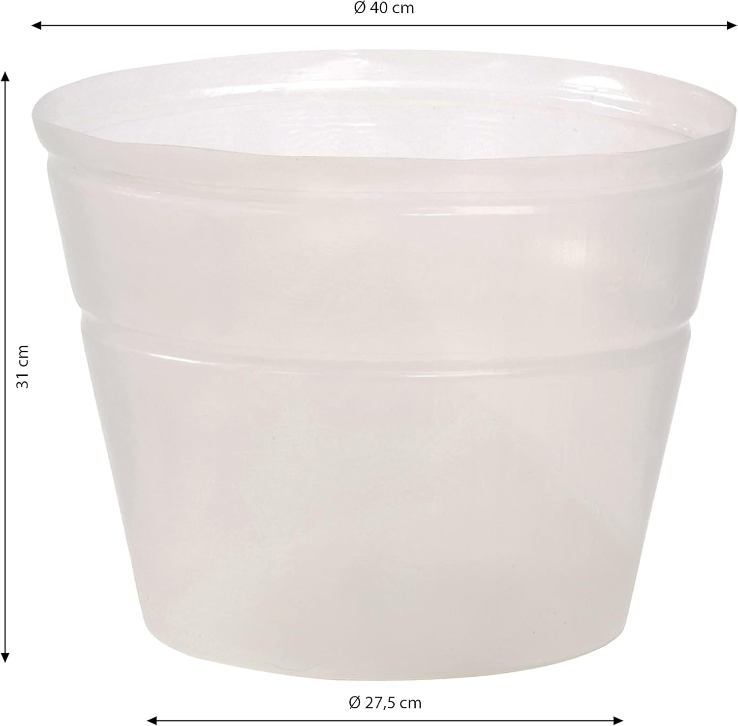 Soporte para ollas Dehner, flexible, Ø 40 cm, altura 31 cm, plástico, transparente