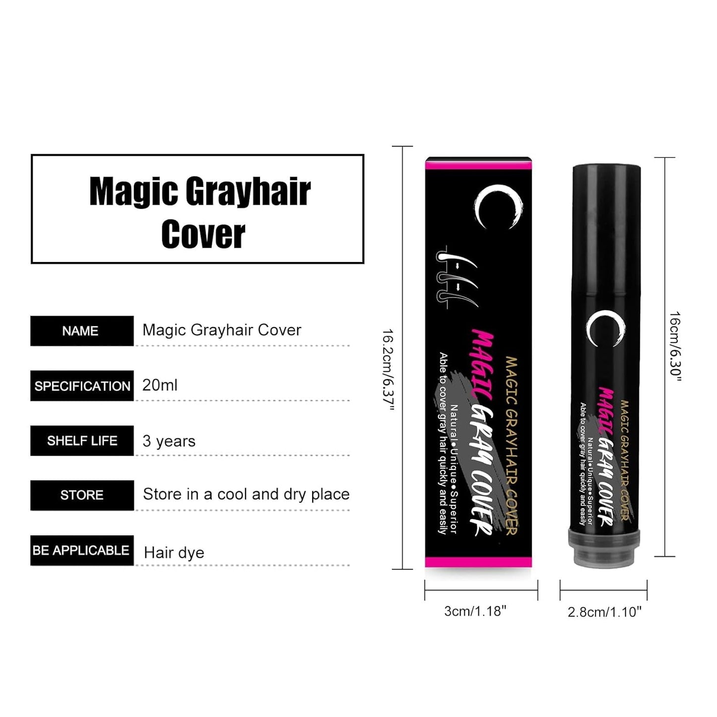 Pluma de tinte para el cabello desechable marrón negro cubierta de raíz gris instantánea Color de cabello crema lápiz en barra cubierta temporal rápida tinte para el cabello blanco Naty Shop