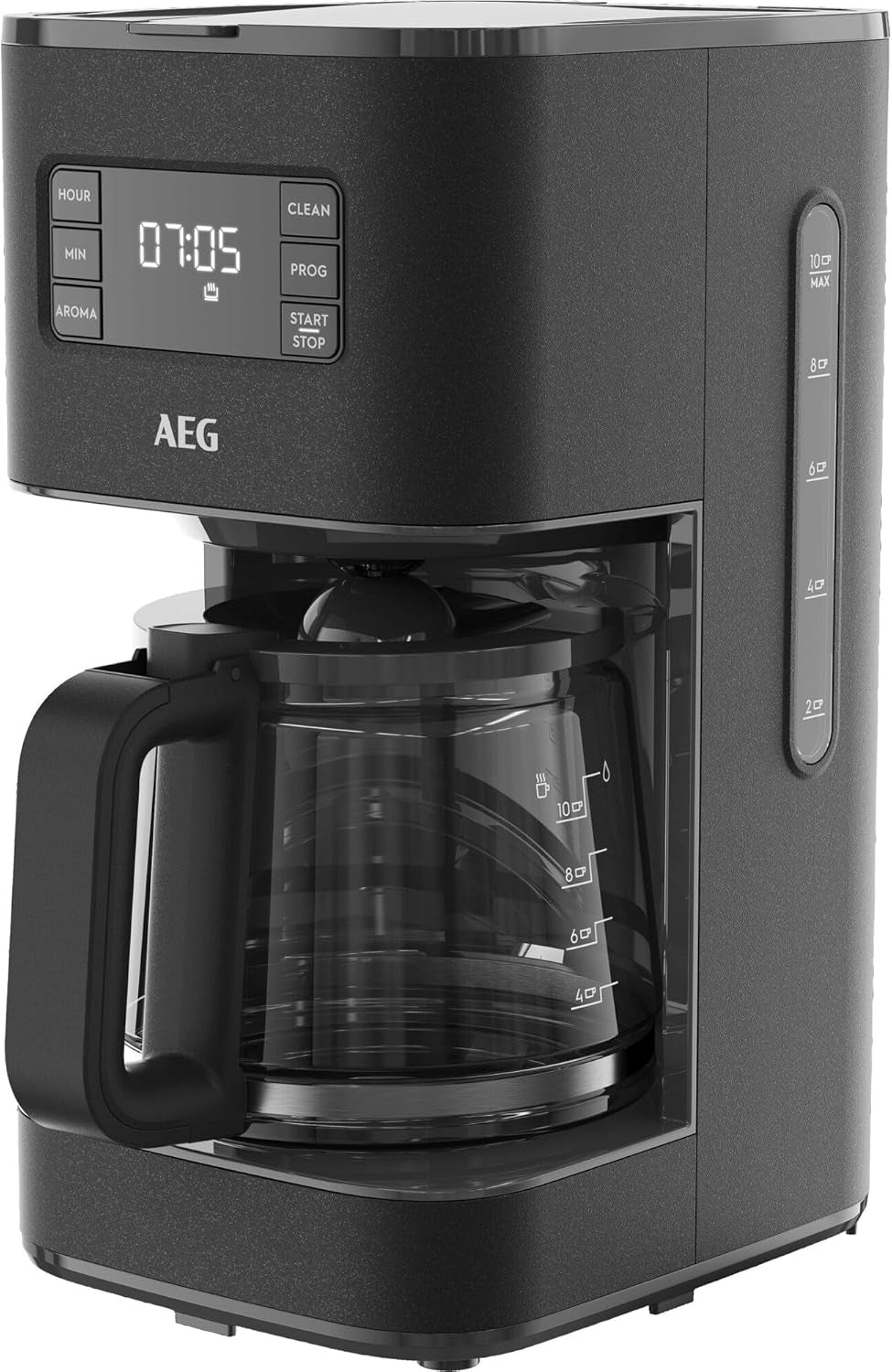Cafetera espresso AEG Deli 5, 1,5 l, temporizador programable, función mantener caliente, parada de seguridad, indicador de nivel de agua, dosificación óptima, función antigoteo, acero inoxidable, CM5-1-6ST