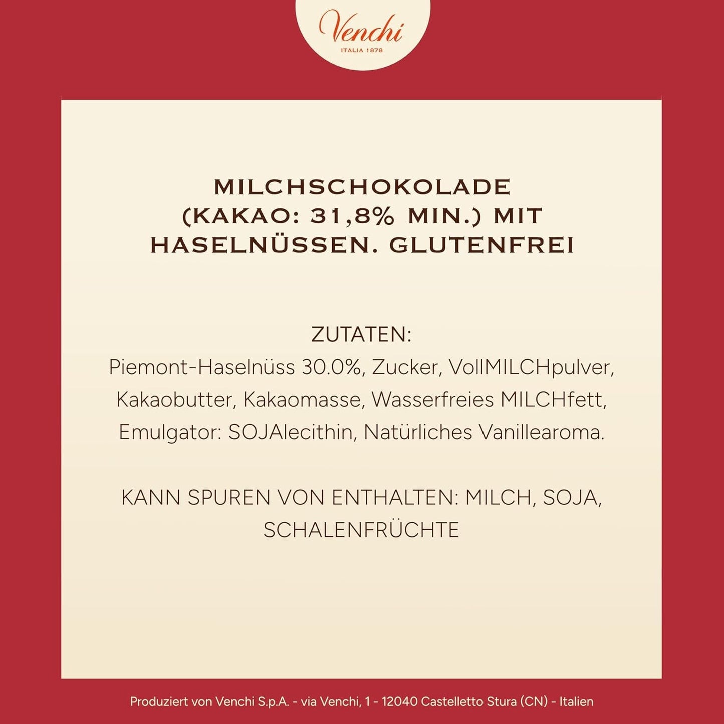 Venchi, Brutto&Buono, barra de chocolate con leche en forma de abeto "Avellana del Bosque del Piamonte" hecha a mano, 200 g, sin gluten, colección navideña de edición limitada, idea de regalo
