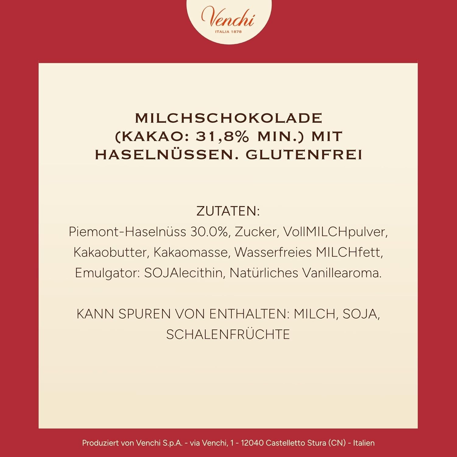 Venchi, Brutto&Buono, barra de chocolate con leche en forma de abeto "Avellana del Bosque del Piamonte" hecha a mano, 200 g, sin gluten, colección navideña de edición limitada, idea de regalo