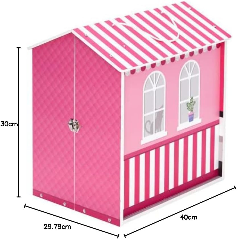 Teamson Kids - Casa de muñecas Dreamland City Café 30cm - Rosa/Blanco/Negro
