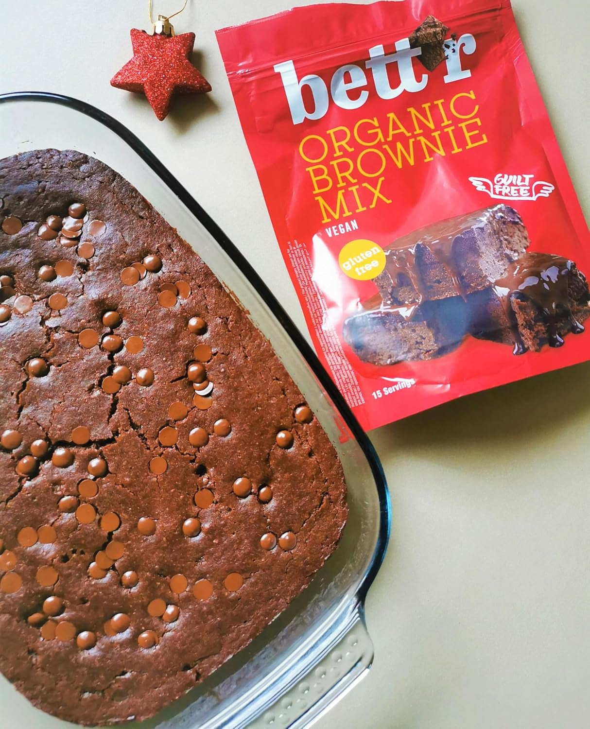 Mezcla de brownie orgánica Bettr - Brownies biológicos, veganos y sin gluten con sabor a kakaogeschmack - 400 g - 15 porciones Naty Shop