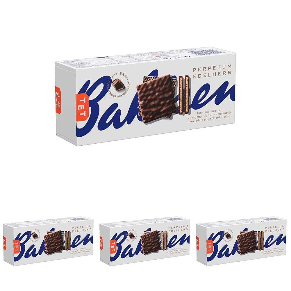 Bahlsen Perpetuum Edelherb - Waffle de chocolate Edelherb (1 x 97 g) (paquete de 4)