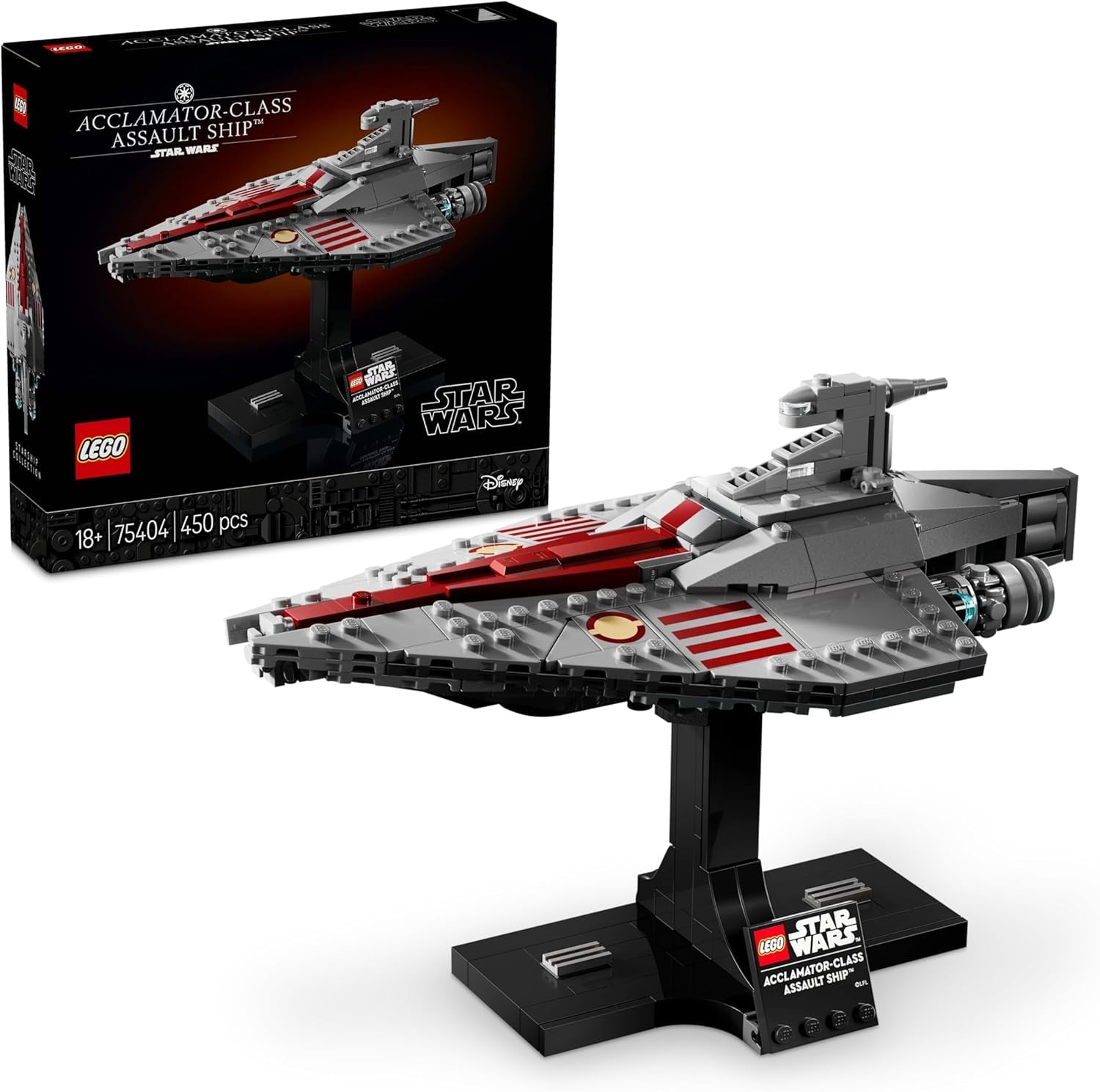 LEGO Star Wars 75404 Nave de Asalto Clase Acclamator de El Ataque de los Clones - Nave estelar para coleccionar, construir y exhibir - Juego de construcción de fantasía - Regalo para adultos y fanáticos adolescentes Juegos de construcción Besuche den LEGO-Store Default Title