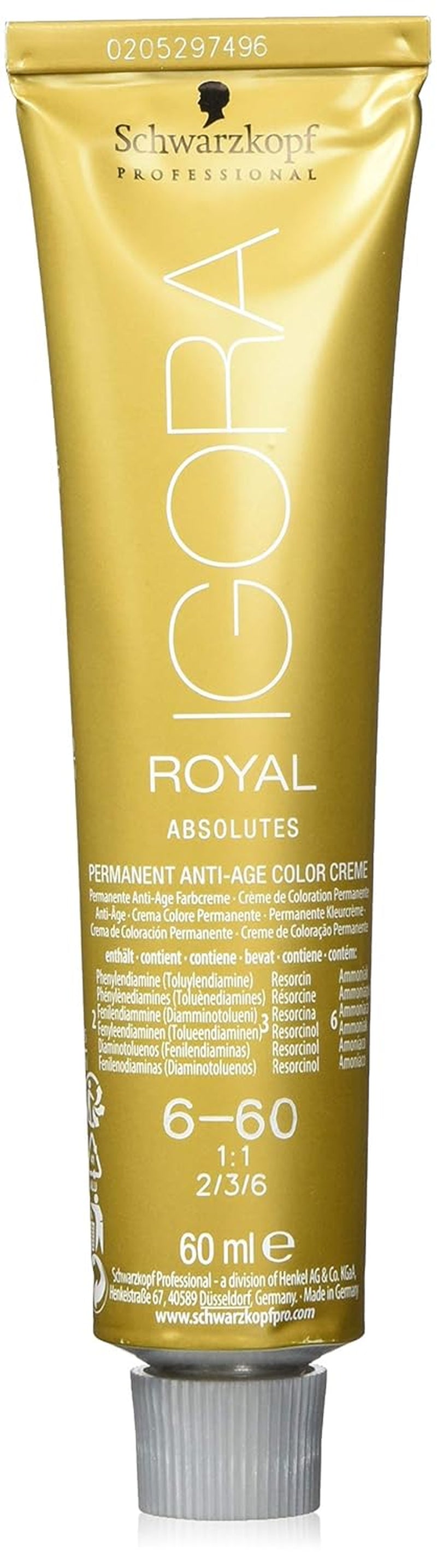 Igora Royal Absolute Age Blend Color De Cabello, 7-560 Rubio Medio Dorado Chocolate, 60 ml Naty Shop Tinte Para El Cabello 6-60 Rubio Oscuro Chocolate Natural 60 Ml (1 paquete)