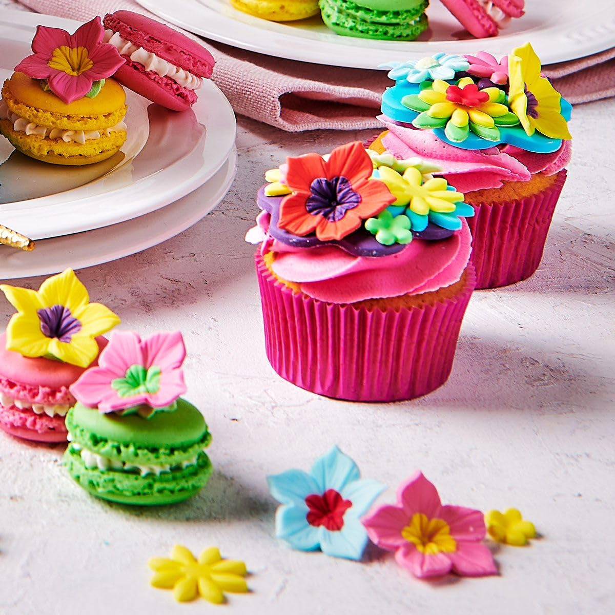 Colorante Alimentario Funcakes Gel Polvo Rosa: Colorante alimentario altamente concentrado para masa, crema, fondant, mazapán, bollería, fácil dosificación, gotas individuales para crear colores vibrantes, Halal, 30 g