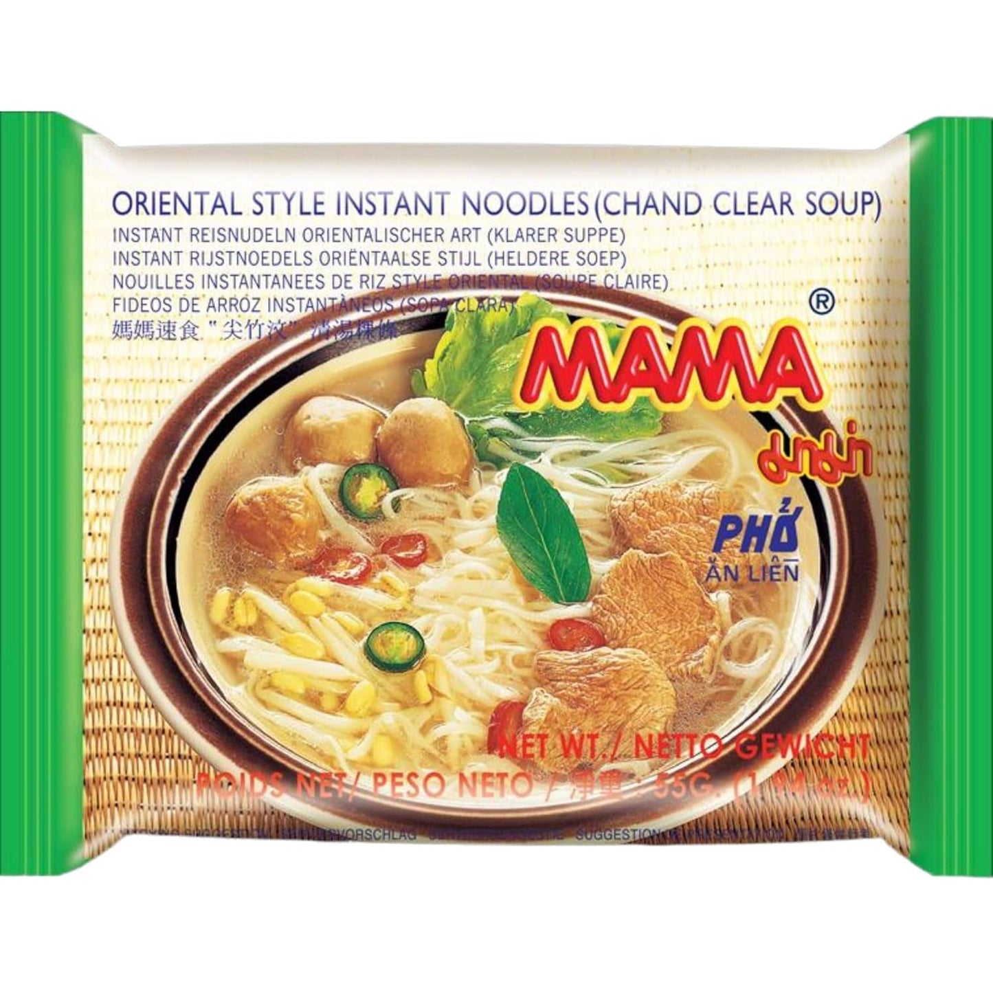 MAMA - Tazón de fideos de arroz instantáneo Pho Ga - (1 x 65 g)
