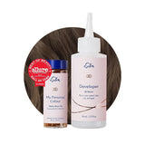 Set de Tinte Capilar Permanente Cobertura 100% de Canas Coloración Casera 0% Amoniaco Tintes Capilares Tintes Multidimensionales Tintes Capilares Profesionales Naty Shop Tinte Capilar Castaño Medio 5N