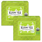 Té Kusmi - Paquete de 2 - Té verde jazmín - Mezcla de té verde jazmín orgánico - Té verde 100% orgánico - Se puede consumir frío o caliente - 2X20 bolsitas de té
