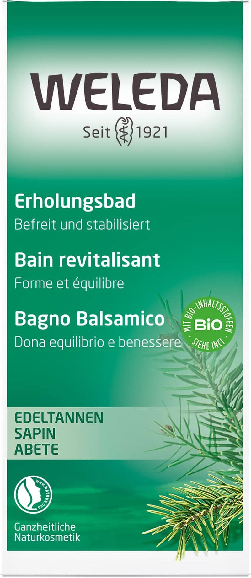 WELEDA, cosmética natural Esencia de Baño Bio con aceites esenciales de abeto y abeto para relajación y cuidado, aditivo de baño para la fuerza interior, 200 ml Ducha y baño Naty Shop