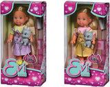 Simba 105733591 - Evi Love Kitty 2 maneras de combinar solo UN artículo Se enviará muñeca con lindo vestido de gato con gatitos y botella para beber Muñeca de juego de 12 cm a partir de 3 años
