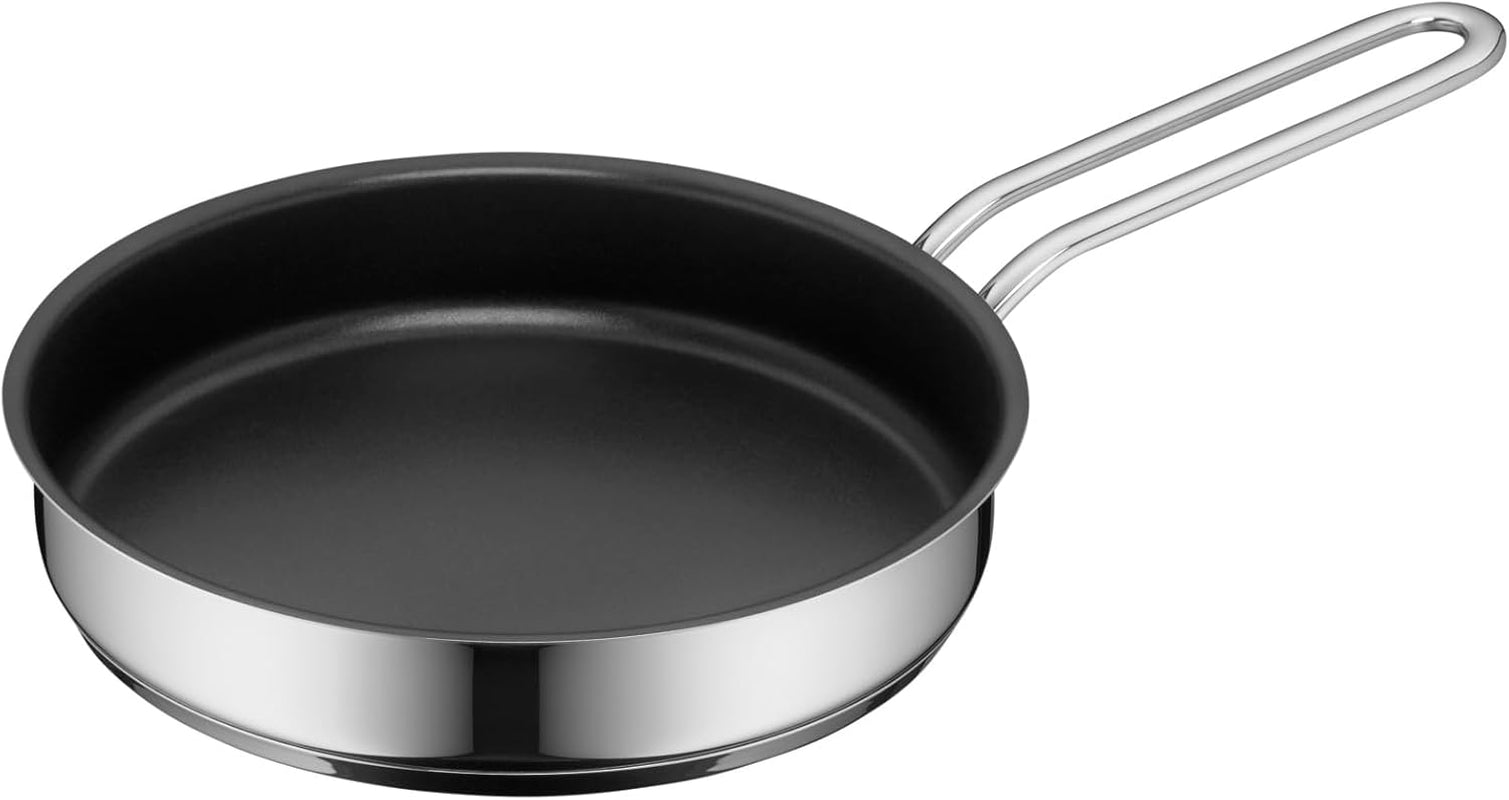 WMF Mini sartén pequeña con tapa 18 cm, Cromargan de acero inoxidable pulido, inducción Ollas y sartenes Naty Shop Einzelpfanne