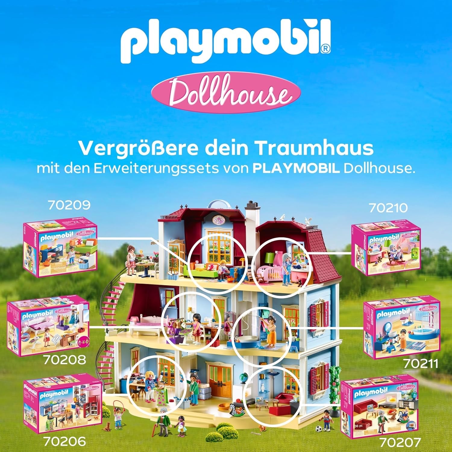 PLAYMOBIL Dollhouse 70209 Habitación juvenil con figura de niña y accesorios, a partir de 4 años