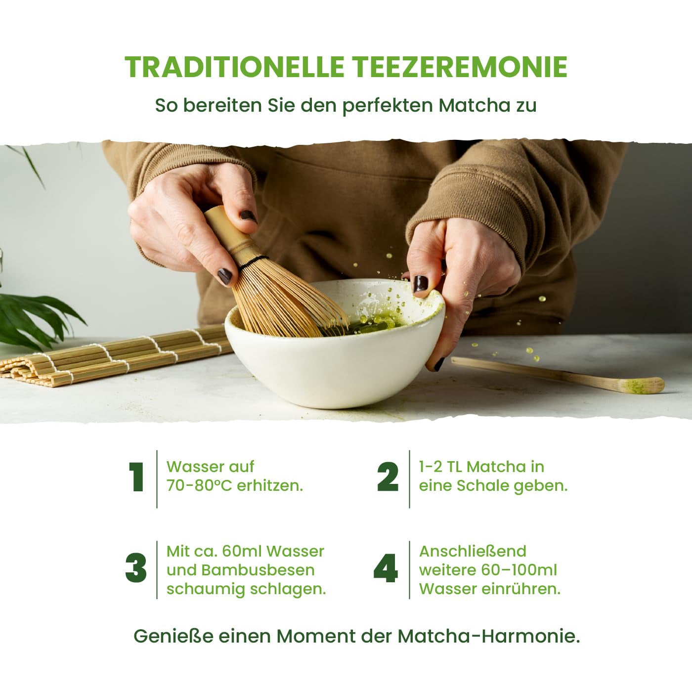 Monte Nativo Ceremonial Matcha en polvo (40 g) - perfecto para té matcha, café con leche y batidos - té verde de Japón - grado ceremonial, en caja de metal - 100% puro, sin gluten, finamente molido