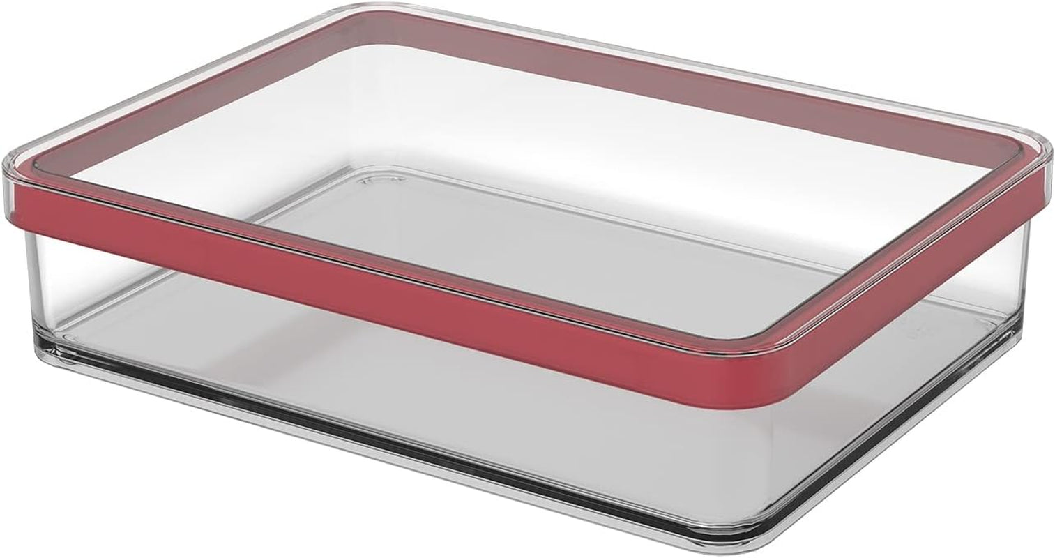 Rotho Loft Juego de 5 Botes de Conservación con Tapa, Varios Tamaños, Plástico Alimentario (PP) Sin BPA, Transparente/Rojo, (21,4 x 21,4 x 23,5 cm) Naty Shop Cajas de Conservación de Alimentos 1 L de Ancho