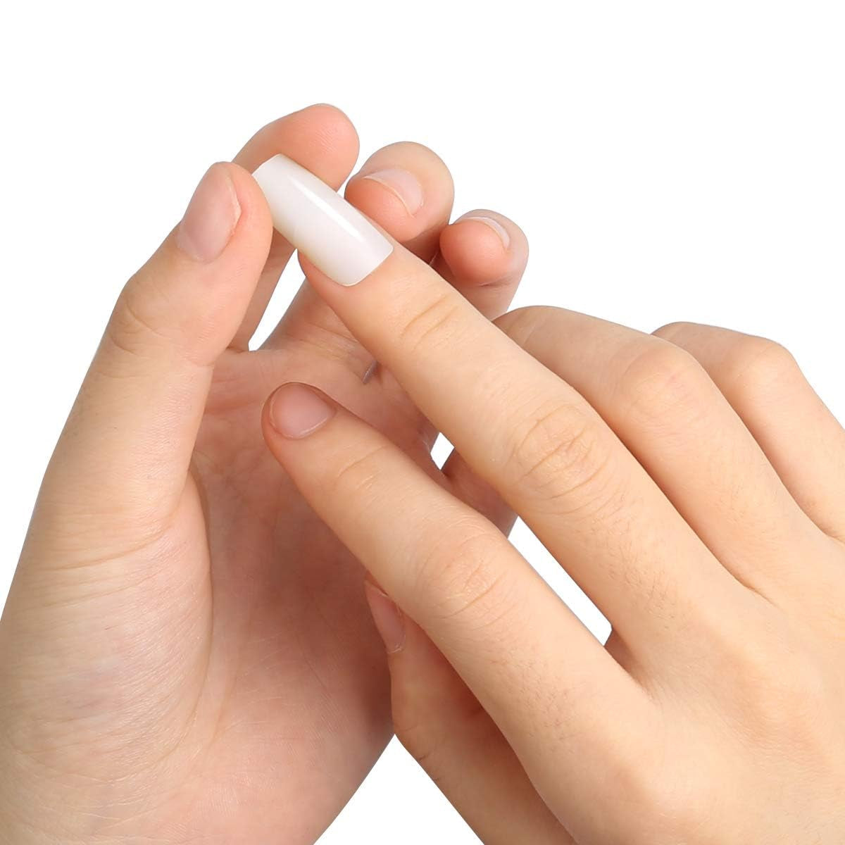500 Uds uñas artificiales postizas naturales puntas de uñas de ataúd de arte completo para mujeres y niñas