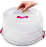 Recipiente para tartas Metaltex, regulable en altura, polipropileno, blanco/transparente, ⌀ 30 cm, regulable en altura 8 y 15 cm Cajas para guardar alimentos Naty Shop
