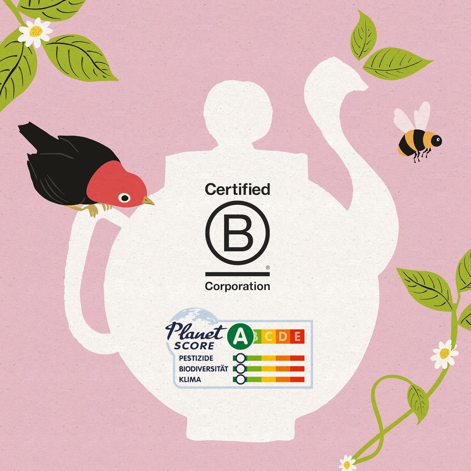 Taza Té de frutas orgánico Arándano Frambuesa | Té de frambuesa | 250 bolsitas de té sin blanquear | Paquete grande | Perfecto para la oficina | Ecológico | Comercio justo