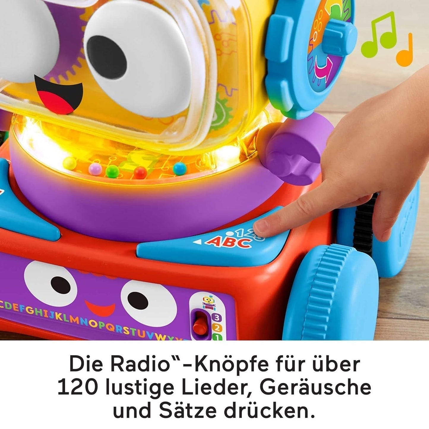 Fisher-Price Robot de Aprendizaje 4 en 1 Linus para Bebés y Niños Pequeños, Juguete a Partir de 6 Meses - Habla Alemana, HCK39 Juguetes Bebé Naty Shop
