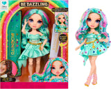 Muñeca Rainbow High Be Dazzling Fashion - Celine Turquesa - Azul-Verde, 28 cm, con herramienta de decoración, gemas brillantes y accesorios de peinado
