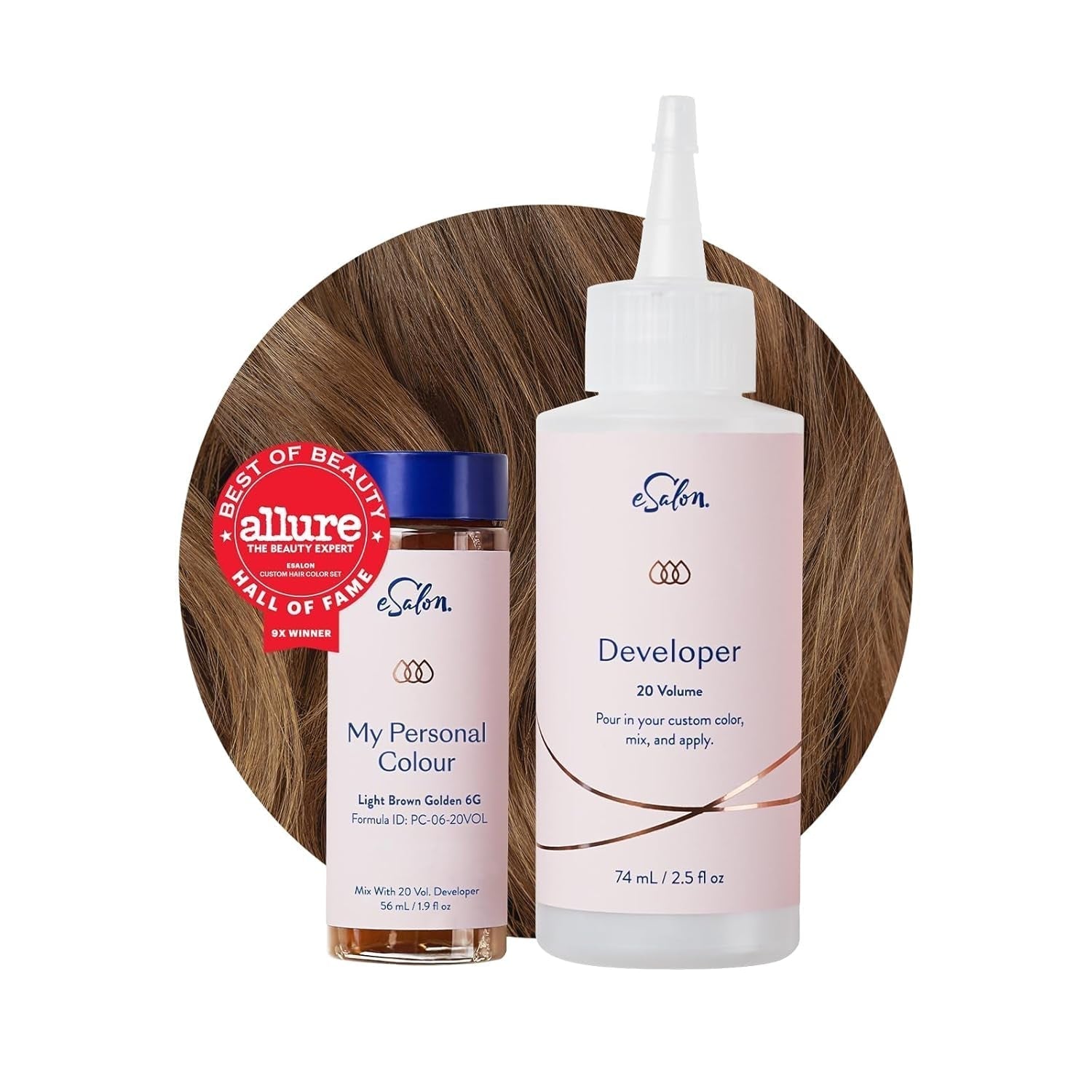 Set de tintes permanentes para el cabello Cobertura 100% de canas Coloración casera 0% amoniaco Tintes para el cabello Tintes multidimensionales Tintes para el cabello profesionales Naty Shop Tinte para el cabello Castaño claro Dorado 6G