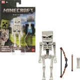 Mattel Minecraft Story Set con 4 figuras de acción y 3 accesorios Encuentros en el Overworld Set Juguete coleccionable inspirado en la película Minecraft JFR70 Figuras de acción Naty Shop Skeleton