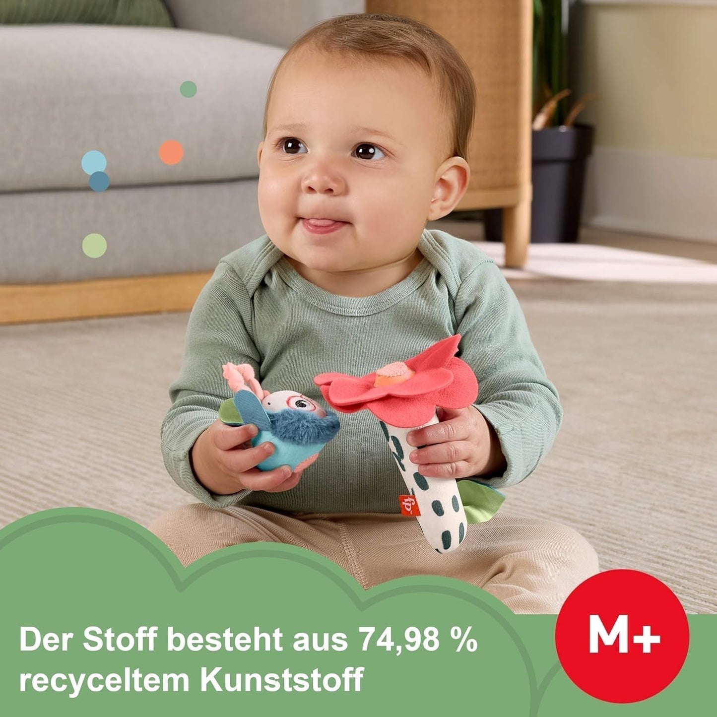 Juguete para Bebé Fisher-Price Planet Friends Peluche Sensorial 2 en 1 Campana y Abeja como Juego de Dos Piezas para Recién Nacidos hasta 3 Meses, HYR56 Baby Toys Naty Shop