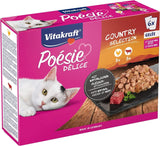 Vitakraft Poésie Délice, Country Selection, Nassfutter Katze, Katzennassfutter Gelée, con pollo, con ternera (1 paquete con 6x 85 g)