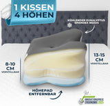 Almohada ortopédica [Nominada al Premio a la Innovación en Ergonomía] Almohada para el dolor de cuello hecha de espuma viscoelástica | Almohada de soporte para el cuello Almohada ergonómica para dormir de lado Almohadas ortopédicas cervicales grises Naty Shop