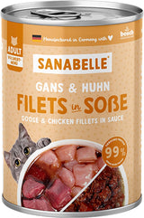 Sanabelle Gourmet Comida Húmeda en Olla con Ganso y Pollo | 6 x 380 g | 2,28 kilos