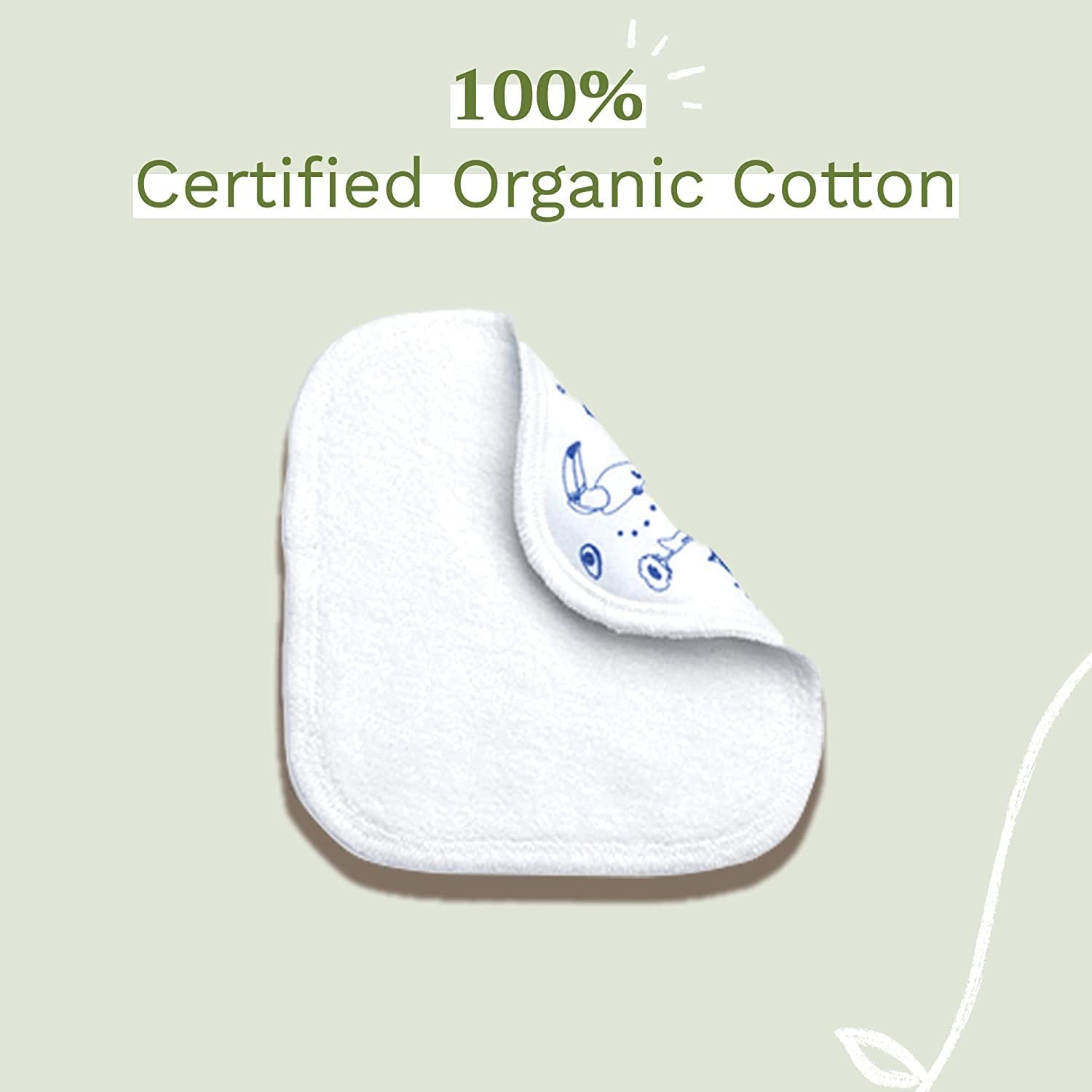 Pañales corporales y de maquillaje reutilizables 100% algodón GOTS para bebés y toda la familia: limpia la piel y absorbe la suciedad, adecuados para pieles sensibles (paquete de 6)