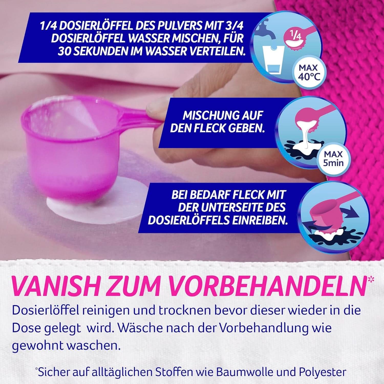 Vanish Oxi Action Powder Pink - 1,125 Kg - Polvo quitamanchas y mejorador de la ropa sin cloro - para ropa de color Detergentes para la ropa Naty Shop
