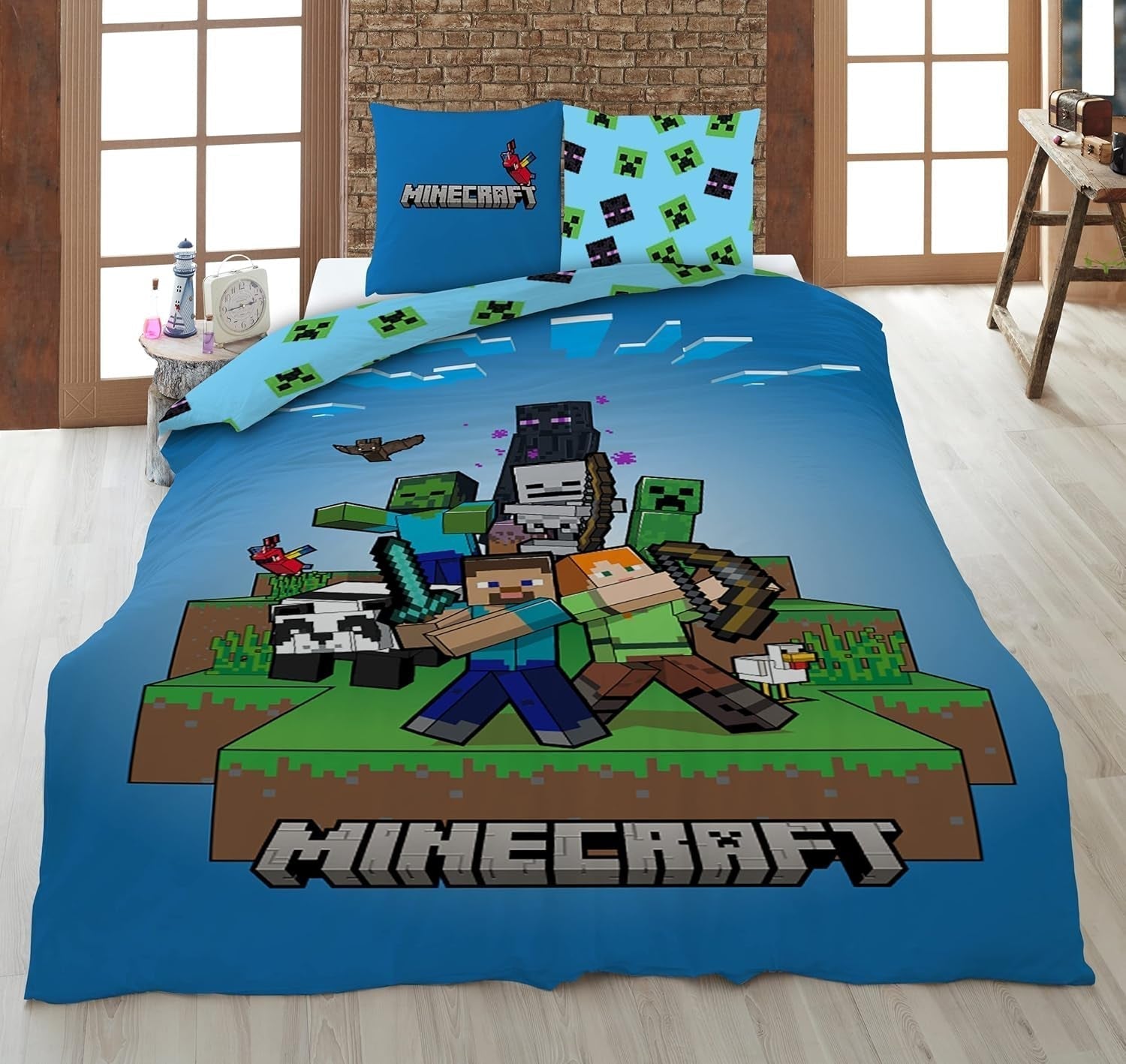 Juego de cama infantil Minecraft Ready to Survive Ropa de cama de microfibra - Kids Naty Shop Título predeterminado