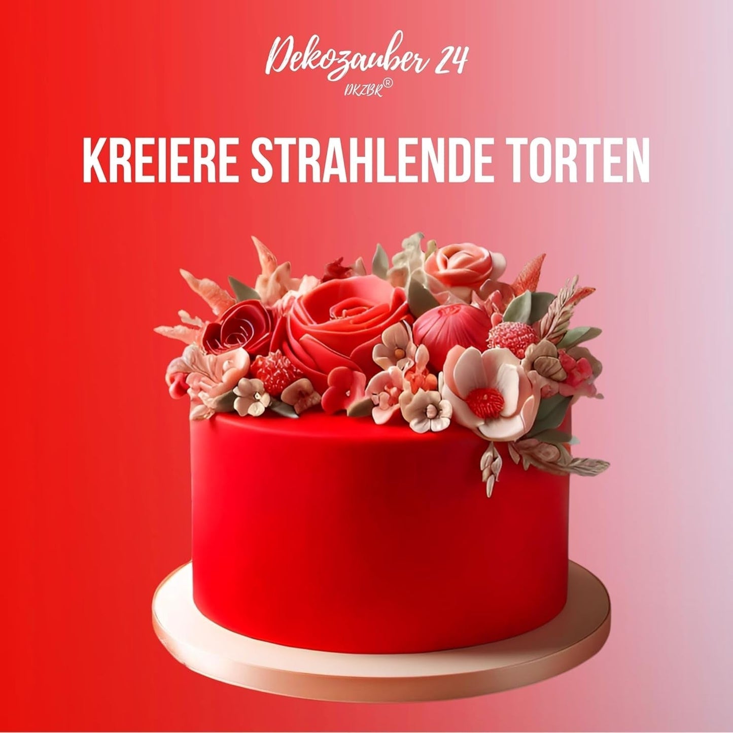 Dekozauber 24 Colorante alimentario rojo, gel, 30 g, vegano, sin azúcar, altamente concentrado, colorante alimentario rojo para fondant, crema de mantequilla, bebidas y más