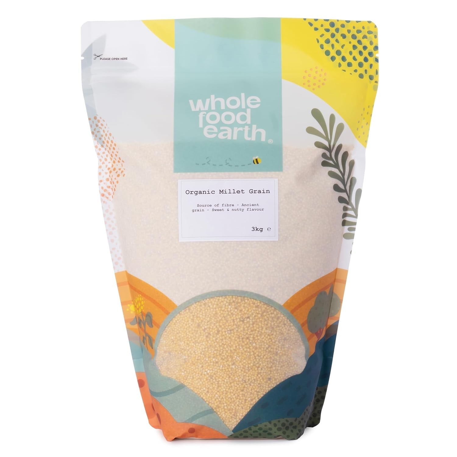 Mijo Ecológico Integral Tierra 2 kg | Sin OGM | Vegano | Rico en fibra | Certificado orgánico