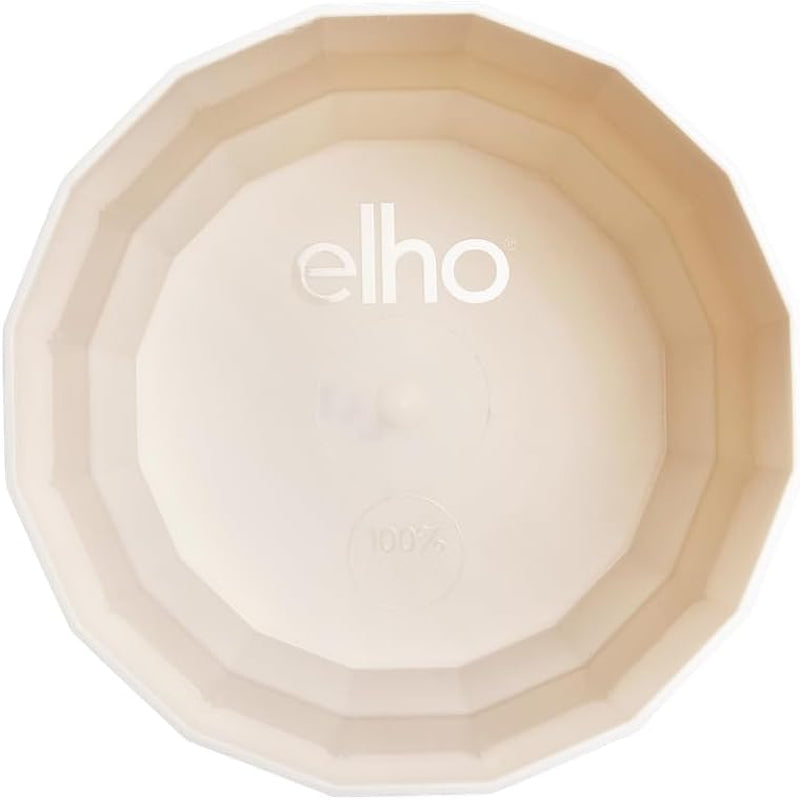 Maceta redonda elho Facet 23cm - para uso interior - 100% plástico reciclado - Ø 22,7 x Al. 20,4 cm - Rosa/Rosa almendra