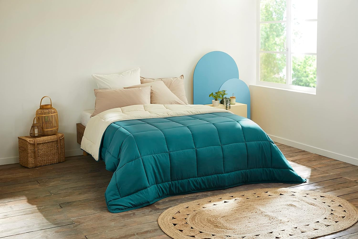 Toison D'Or Colcha Cocoon, ciruela/acero, 140 X 200 Cm Edredones y colchas Naty Shop Azul Pavo Real/Pebble 200Cm X 200Cm