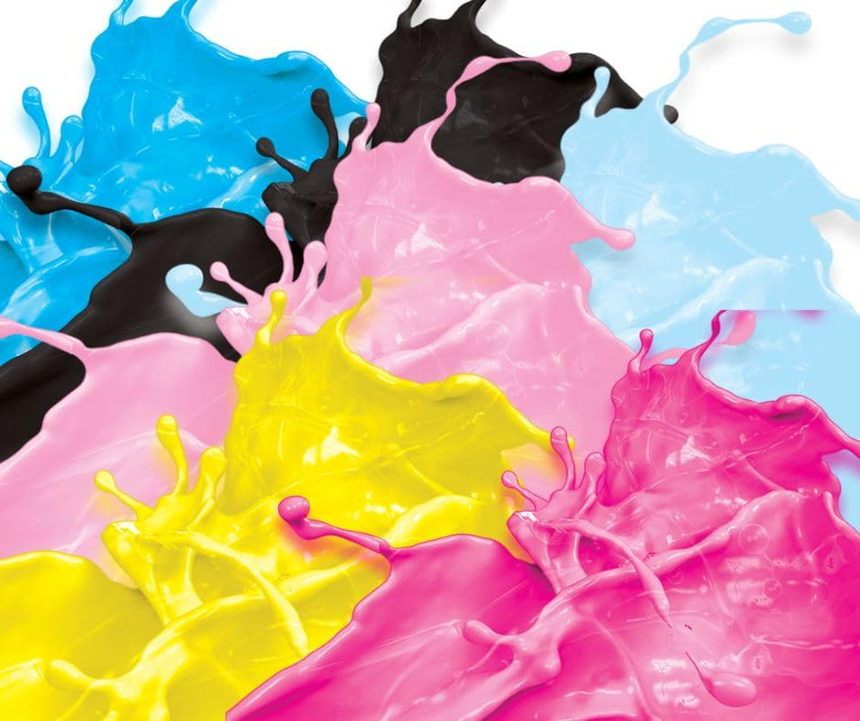 Set de colorantes alimentarios con tintas comestibles para plotters 6 x 100 ml | Cian claro | Cian | magenta claro | | Magenta | Amarillo | Negro | Impresión comestible, impresión de papel de oblea, cobertura decorativa para pasteles